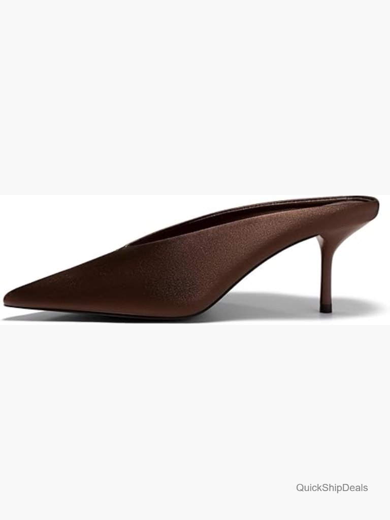 Closed Pointed Toe Stiletto Heel Mules Slip On Dress Sandals